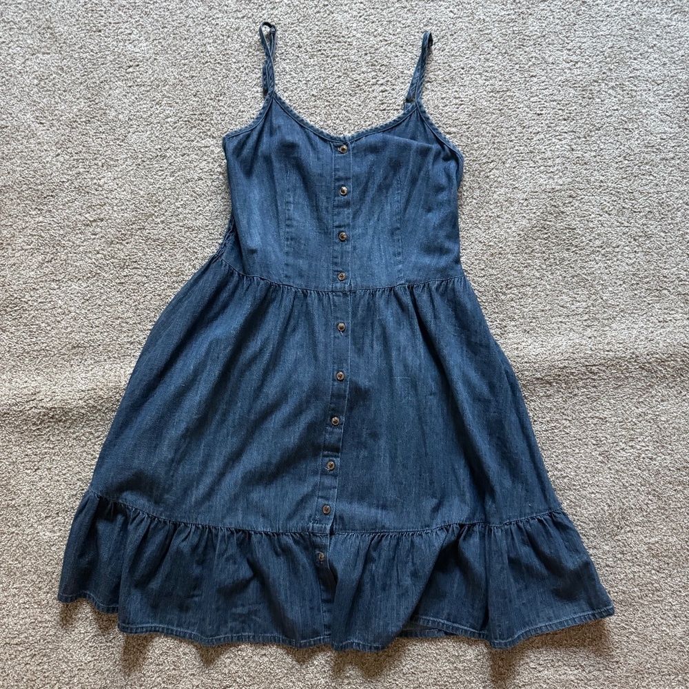 Universal Thread Navy blue denim dress with ruffles